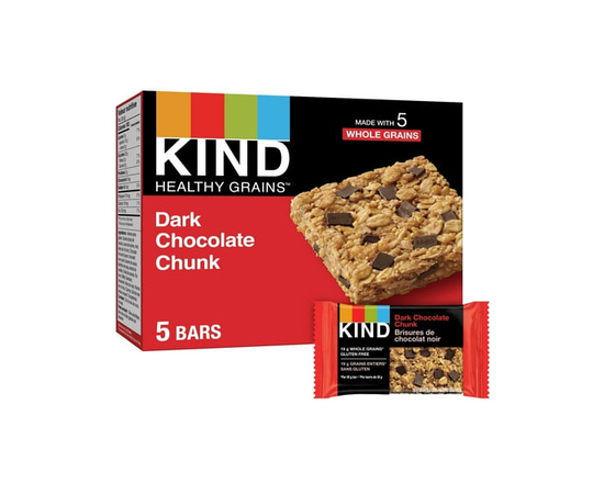 KIND Healthy Grains Bars, Dark Chocolate Chunk, 35g, 5 Bars - 1 bar (35 g)
