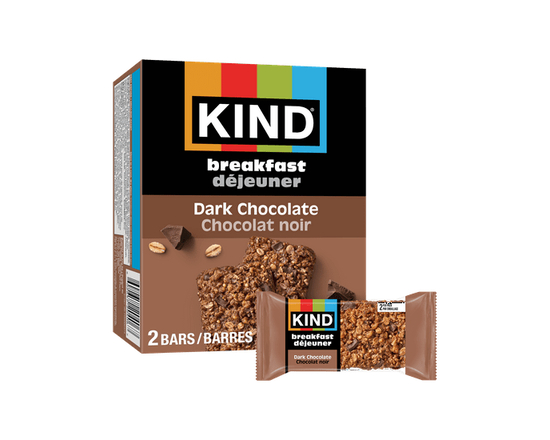 KIND Breakfast Bars, Dark Chocolate Cocoa, (50g), Box of 4 Bars - 200g