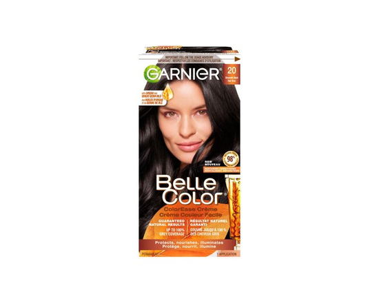 Garnier Belle Color Permanent Hair Dye, 303 Ebony Brown, 100% Grey Coverage, Enriched with Argan Oil and Wheat Germ Oils - 1 Application - 7.3oz (20 B