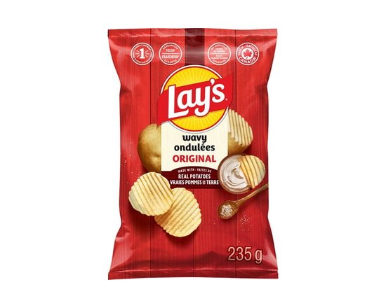 Lay's Wavy Original Potato Chips - 235 g