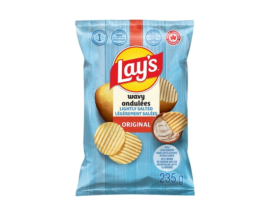 Lay's Wavy Lightly Salted Potato Chips - 235 g