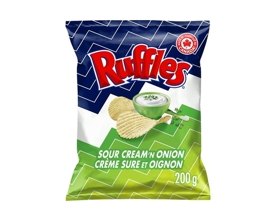 Ruffles Sour Cream & Onion floavured Potato Chips - 200 g