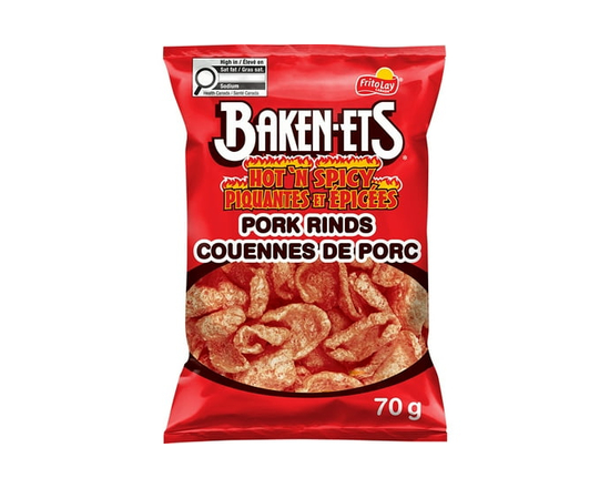 Couennes de porc aromatisées Baken-Ets Piquantes et épicées - 70 g
