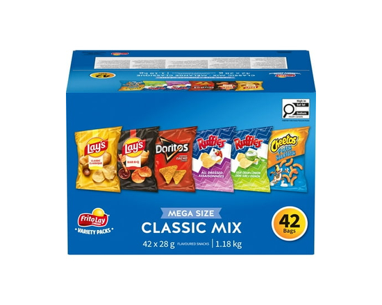 Frito-Lay Classic Mix Snacks Variety Pack 42 bags - 28 g