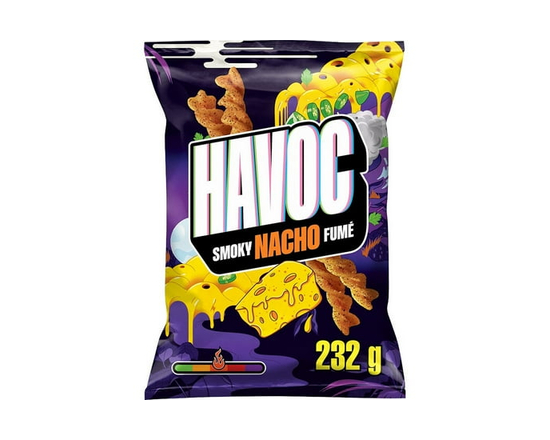 Havoc Smoky Nacho flavoured Twisted Corn Chips - 232 g