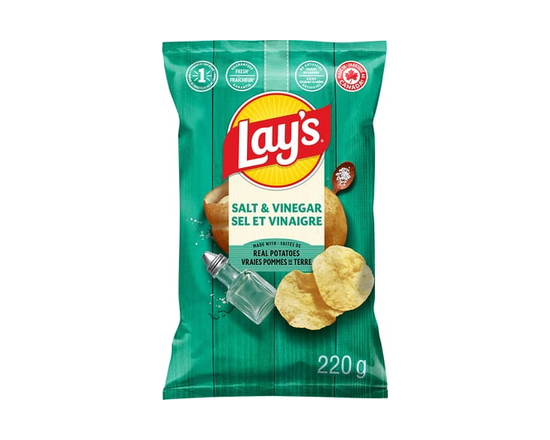 Lay's Salt & Vinegar flavoured Potato Chips - 220g