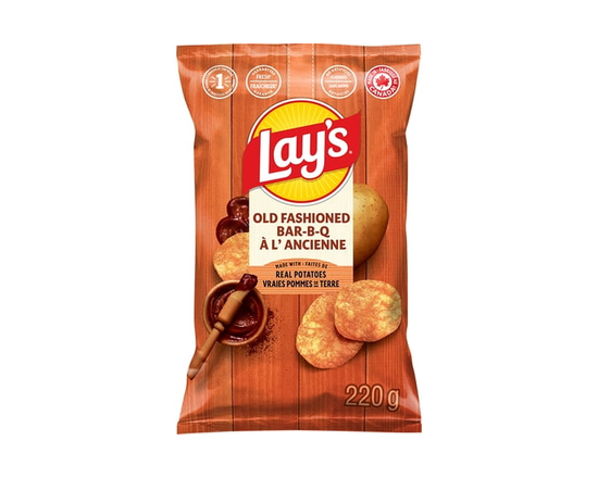 Lay's Old Fashioned Bar-B-Q flavoured Potato Chips - 220g
