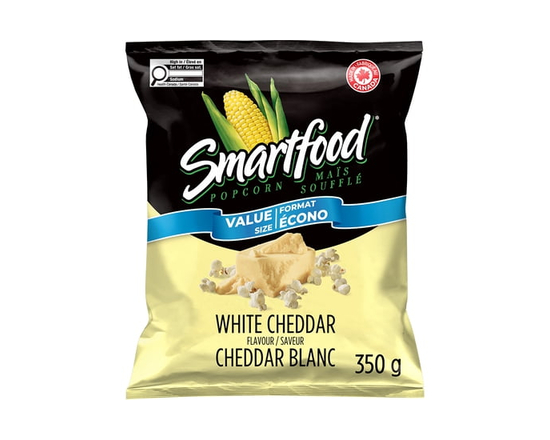 Smartfood maïs soufflé assaisonné saveur Cheddar blanc, format écono - 350g