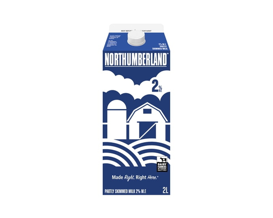 Northumberland Partly Skimmed 2% Milk 2L - 2 L