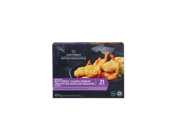 Crevettes papillons enrobées de chapelure Notre excellence - 454 g