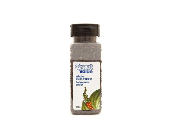 Poivre noir entier de Great Value - 290 g