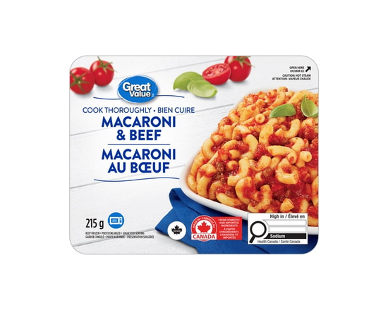 Great Value Macaroni & Beef - 215 g