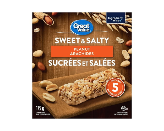 Great Value Sucrées & Salées Arachides Barres Granola Tendres aux Noix - 175 g