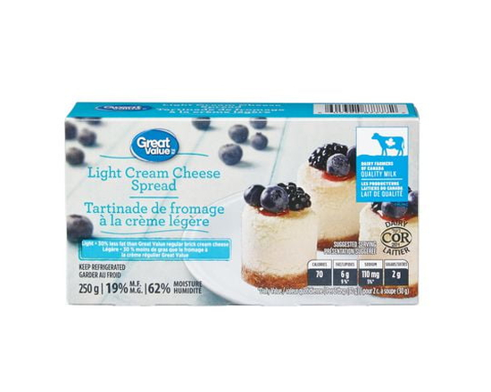 Fromage à la crème léger de Great Value