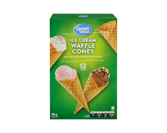 Great Value Ice Cream Waffle Cones - 199 g