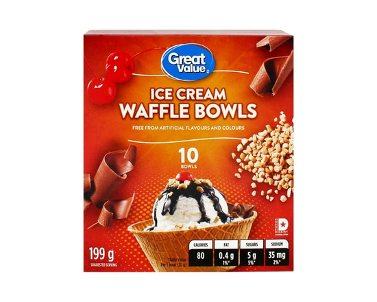 Great Value Ice Cream Waffle Bowls