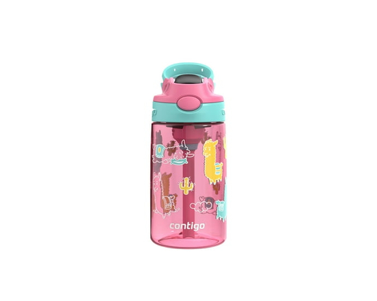 Contigo Kids Aubrey Straw Water Bottle, Leak-Proof, BPA-Free, Dishwasher Safe, Juniper Jade Vine (Azalea Jade Llama)