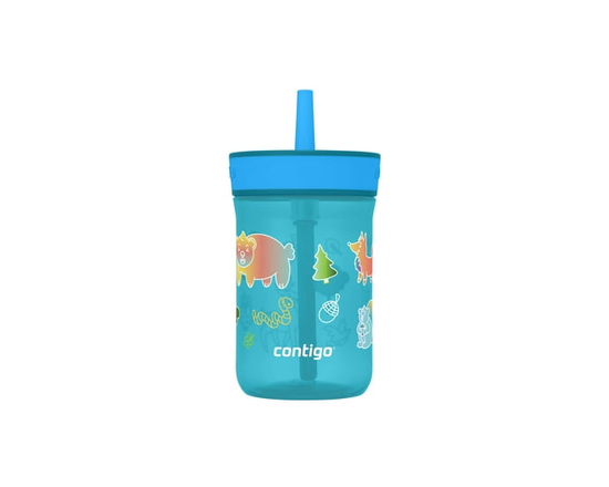 Contigo Kids Leighton Spill-Proof Tumbler with Straw, 14 oz (414 ml), Reusable Water Bottle (Juniper Forest Haven)