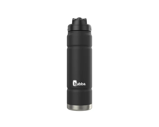 bubba Trailblazer Stainless Steel Water Bottle with Straw Lid, 24 oz (709 mL), Vacuum-Insulated, Azalea (Licorice - ST)