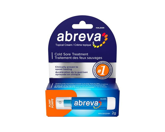 Abreva Cream Pump Cold Sore Treatment, Heals your cold sore in 4.1 days, Contains docosanol to protect healthy cells against the virus, 2g