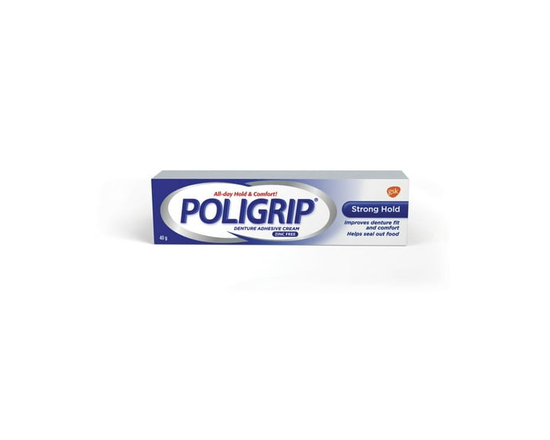 Poligrip Strong Hold Denture Adhesive Cream, 40 Grams - 40 g
