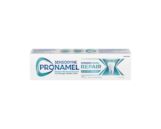 Dentifrice Sensodyne Pro-Émail pour soin de l’émail, Répare intensivement l’émail, dentifrice quotidien au fluorure, Extra-Frais, 75 ml - 75 ml