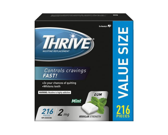 Thrive Gum 2mg Regular Strength Nicotine Replacement
