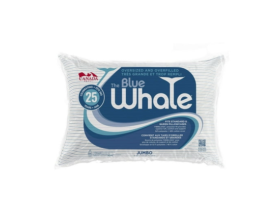 Blue Whale Striped Bed Pillow, Oversized and Overfilled Standard Size - Standard