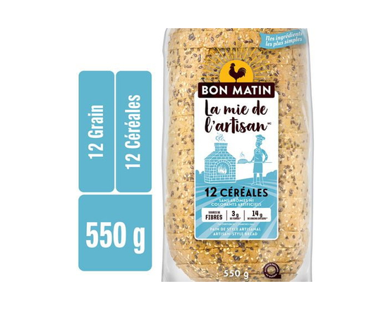 Pain 12 céréales Bon Matinᴹᶜ La mie de l’artisanᴹᶜ