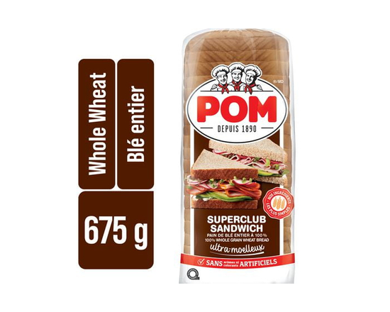 Pain à sandwich de blé entier à 100 % Superclub POMᴹᴰ