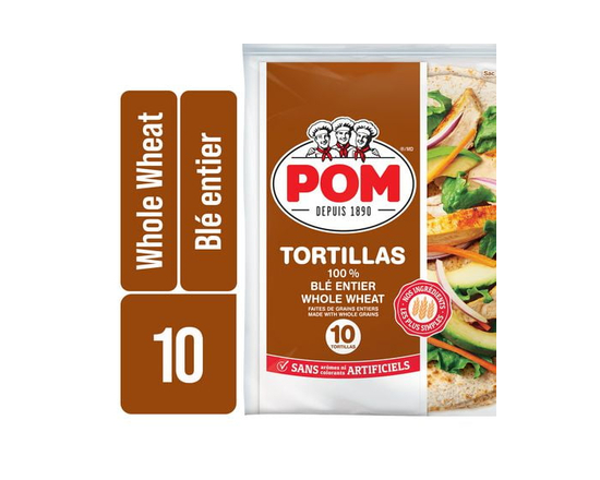 Tortillas de blé entier à 100 % POMᴹᴰ, grand format
