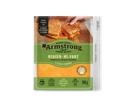 Armstrong Fromage Cheddar mi-fort en tranches
