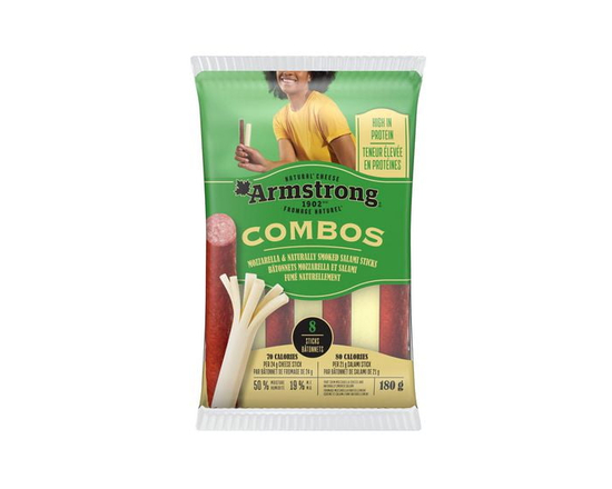 Armstrong Combos Mozzarella & Naturally Smoked Salami Sticks