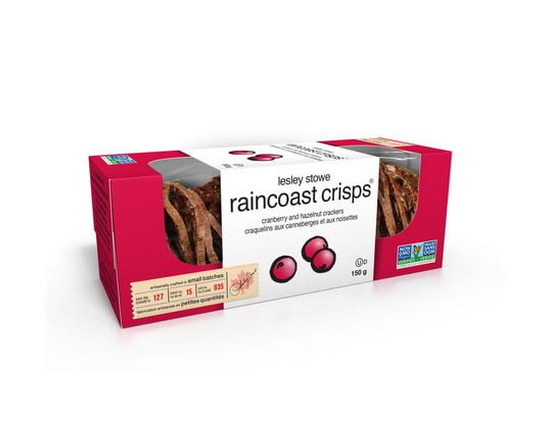 lesley stowe Raincoast Crisps Cranberry and Hazelnut