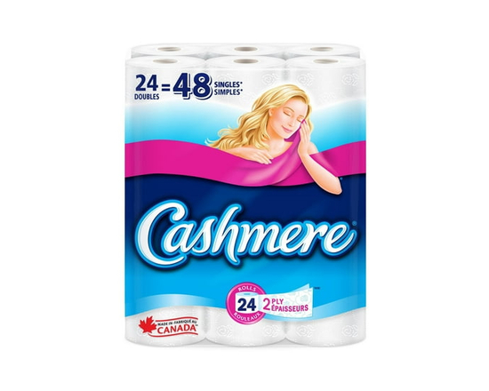 Cashmere Toilet Paper, Hypoallergenic and Septic Safe, 24 Double Rolls = 48 Single Rolls