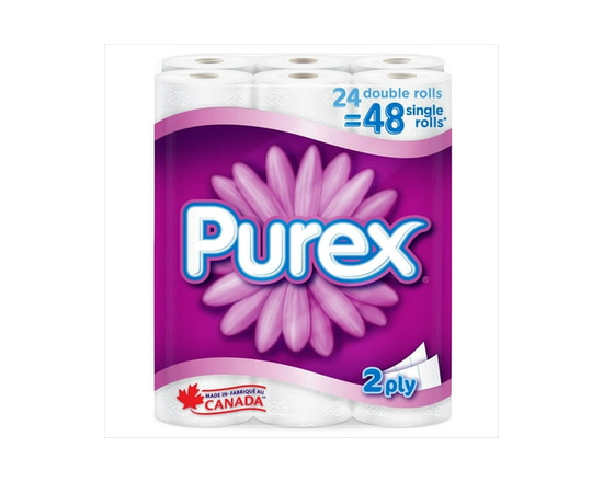 Purex Soft & Thick Toilet Paper, Hypoallergenic and Septic Safe, 24 Double Rolls = 48 Single Rolls