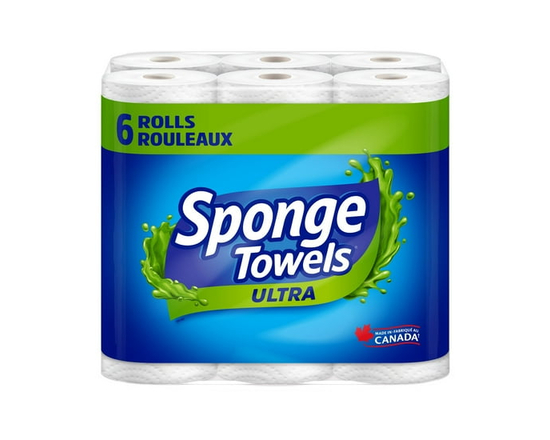 SpongeTowels Ultra Paper Towel, Choose-A-Size® Sheets, 6 Rolls