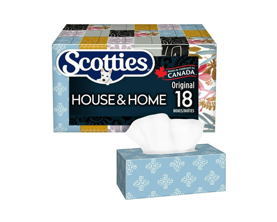 Scotties House & Home, 2-Ply Facial Tissue, 9 Boxes, 126 Tissues Per Box