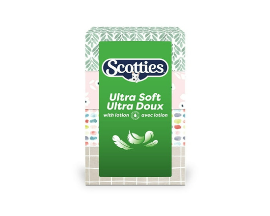 Scotties Ultra Soft with Lotion 3-Ply Tissue, 4 Boxes, 104 Tissues Per Box