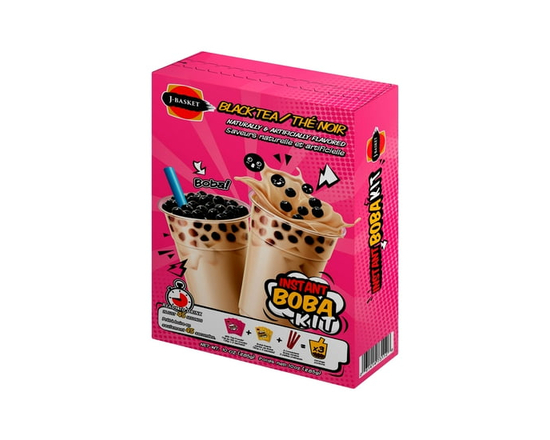 J-BASKET Instant boba tea kit 285g - Boba kit black tea=2 boxes, 1 box contains 6 units, 1 unit contains 285g