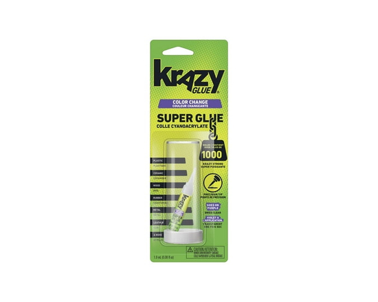 Super colle à changement de couleur Krazy Glue, pointe de précision, 1,9 ml