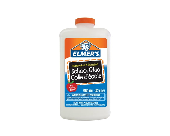 Elmer's Washable School Glue, White, Great for Making Slime, 950 mL - 32 fl oz