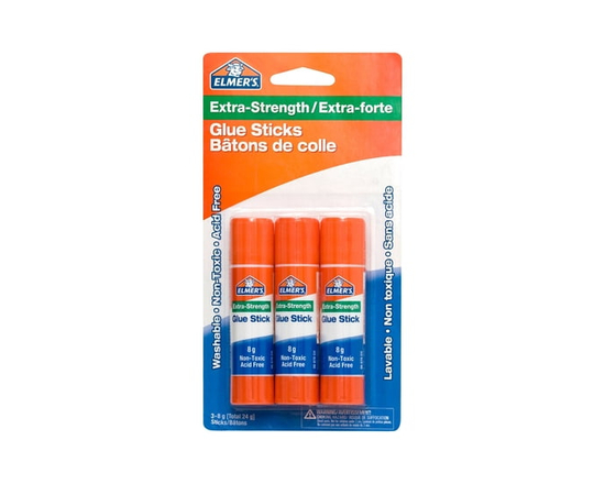 Elmer's Extra-Strength Glue Sticks, Washable and Non-Toxic, 8 g, 3 Count - 8 g