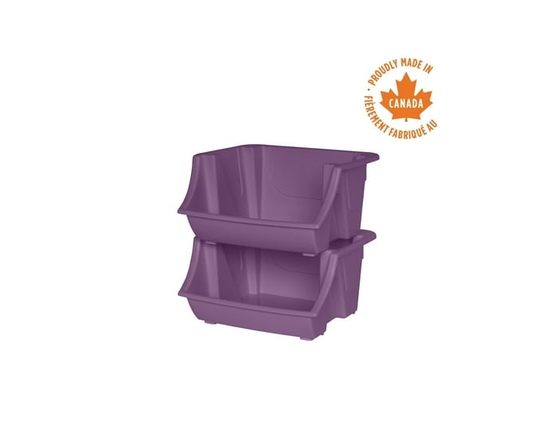 Neatfreak Kids empilable bac de rangement, Paquet de 2 - Taille unique (Très raisin)