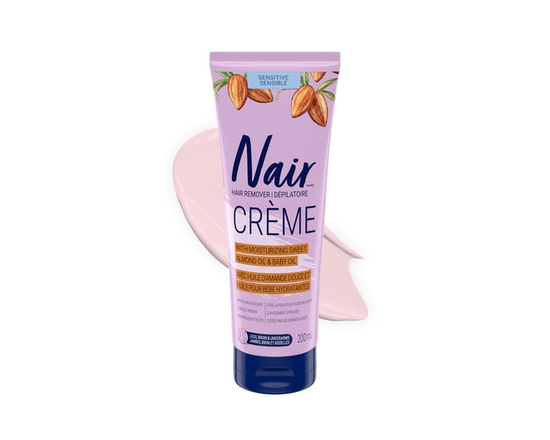 Nair Hair Removal Crème for Sensitive Skin with Sweet Almond Oil and Baby Oil, 200ml - 200 ML