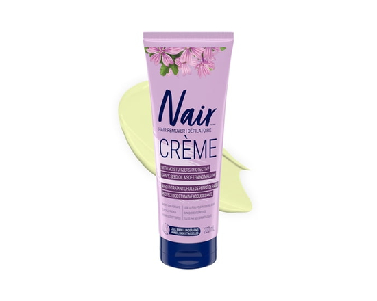 Nair Crème Pour Forte Pilosité Avec Huile De Pépins De Raisin Hydratante Et Mauve Adoucissante, 200ml - 200 ML