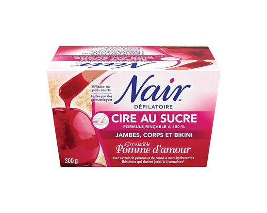 Nair Microwave No Strip Sugar Wax for Legs, Body & Bikini in Irresistible Candy Apple, 300g - 300 g