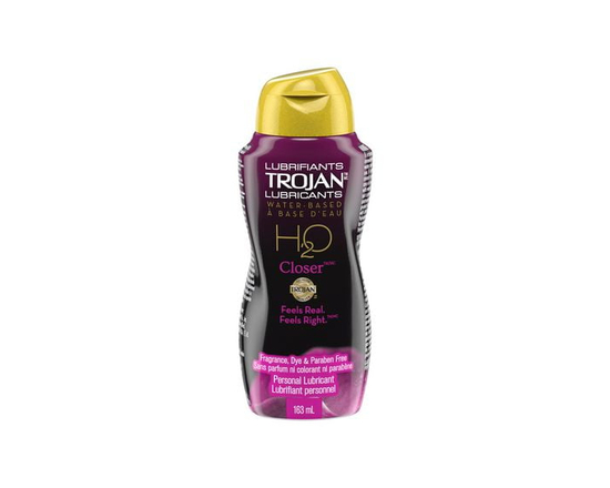 Trojan H2O Closer Water-Based Personal Lubricant, Fragrance, Dye & Paraben-Free, 163ml