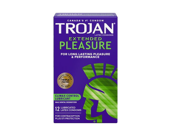 Trojan Extended Pleasure Condoms with Climax Control Lubricant