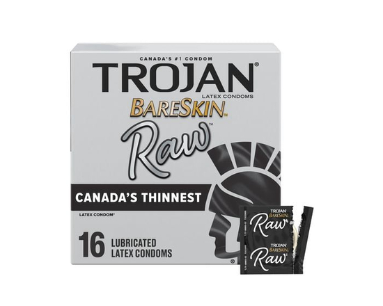 Préservatifs fins en latex cru à peau nue de Troyen, 16 count